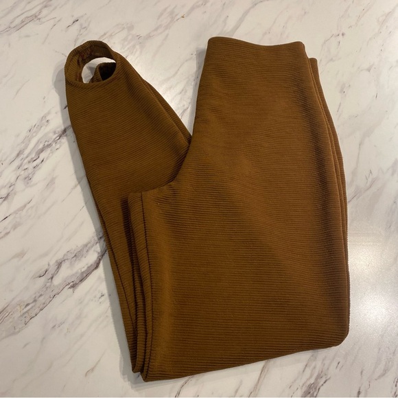 Vintage Biatta ribbed leggings stirrup heel brown stretchy made in Canada - Picture 2 of 8